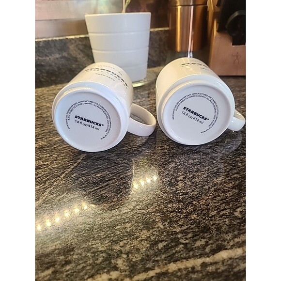 Starbucks Coffee Company Seattle WA Mug Est 1971 2018 14 Oz Stackable Cups Bonus - Picture 6 of 13